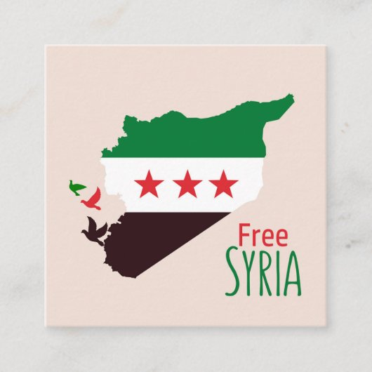 Een kaart van Syrië met de vlag van de revolutie (Voorkant)