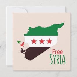 Een kaart van Syrië met de vlag van de revolutie