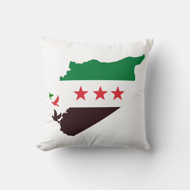 Een kaart van Syrië met de vlag van de revolutie Kussen (Voorkant)