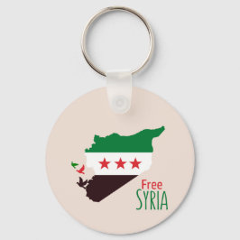 Een kaart van Syrië met de vlag van de revolutie Sleutelhanger