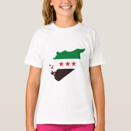 Een kaart van Syrië met de vlag van de revolutie T-shirt
