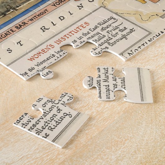 Een kaart van Yorkshire: East Riding Legpuzzel (Zijkant)