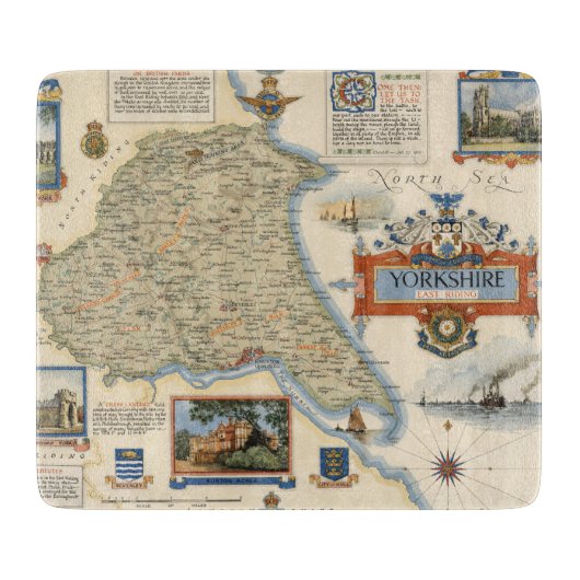 Een kaart van Yorkshire: East Riding Snijplank (Voorkant)