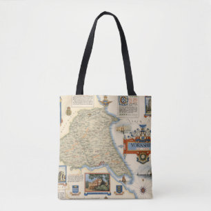 Een kaart van Yorkshire: East Riding Tote Bag