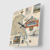 Een kaart van Yorkshire: East Riding Vierkante Klok (Hoek)