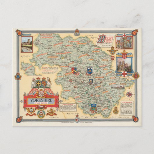 Een kaart van Yorkshire: West Riding (Voorkant)