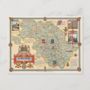 Een kaart van Yorkshire: West Riding