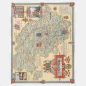 Een kaart van Yorkshire: West Riding Fleece Deken (Voorkant)