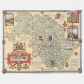 Een kaart van Yorkshire: West Riding Fleece Deken (Voorkant (Horizontaal))
