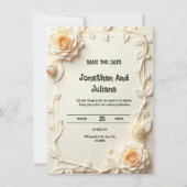 Een kaart versierd met geprägde of gedrukte bloeme (Voorkant)