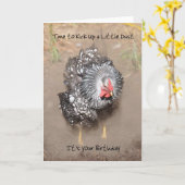 Een Kaart voor de verjaardag van een kip (Gele Bloem)