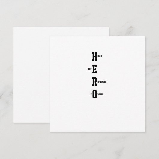 Een kaart voor een held (Voorkant / Achterkant)