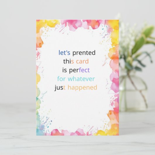 Een kaart voor elke gelegenheid. Wenskaart (Staand voorkant)