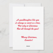 Een Kaart voor kerstmis van een kleindochter (Achterkant)