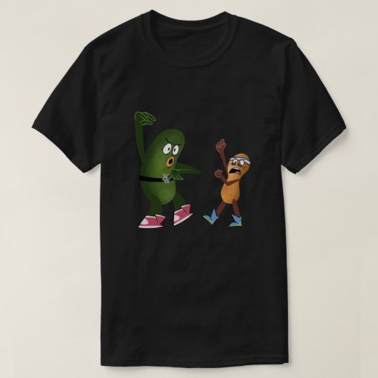 Een kaartje en een pinda actief t-shirt (Design voorkant)
