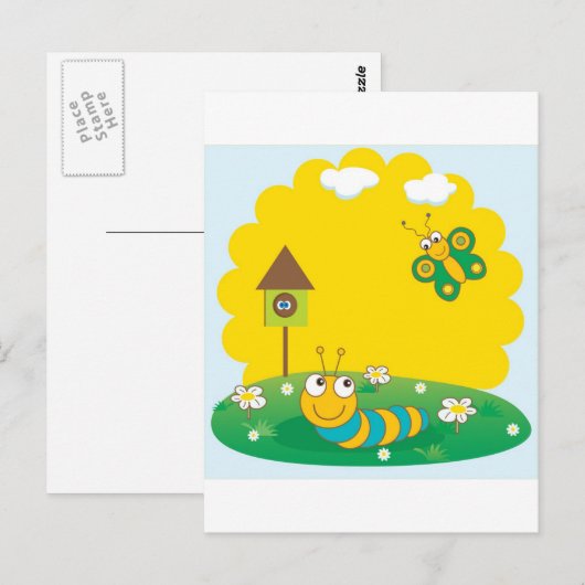 Een kaartje voor de luchtveren met rupsbanden en v briefkaart (Voorkant / Achterkant)