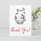 Een kaartje voor een paardenliefhebber bedankkaart (Staand voorkant)