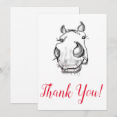 Een kaartje voor een paardenliefhebber bedankkaart (Voorkant / Achterkant)