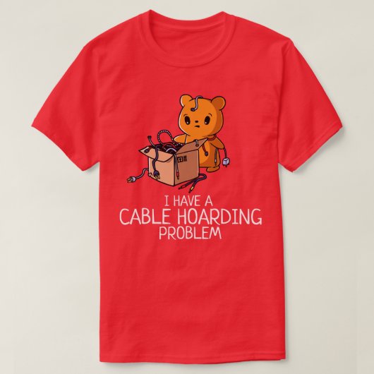 Een kabel hamsteren probleem Grappige Geeky Gadget T-shirt (Design voorkant)