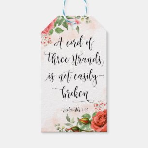 Een kabel van drie strengen, ecclesiastes 4:12 cadeaulabel