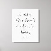 Een kabel van drie strengen, ecclesiastes 4:12 canvas afdruk (Voorkant)
