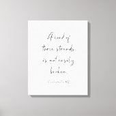 Een kabel van drie strengen, ecclesiastes 4:12 canvas afdruk (Voorkant)