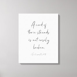 Een kabel van drie strengen, ecclesiastes 4:12 canvas afdruk