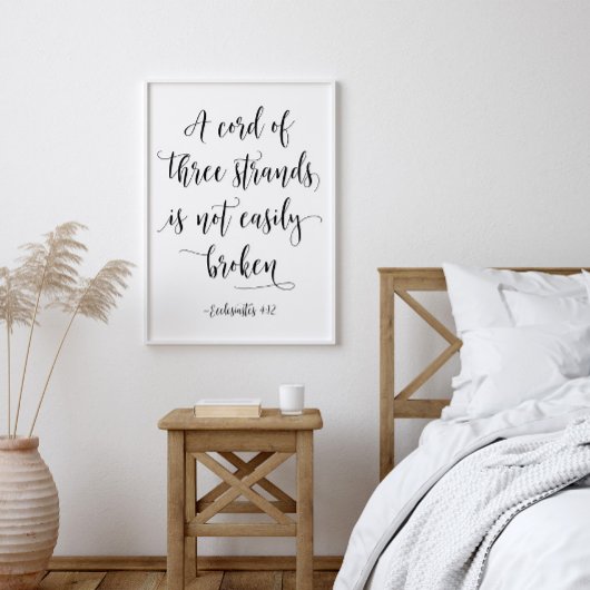 Een kabel van drie strengen, ecclesiastes 4:12 poster