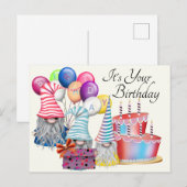 Een kabouterverjaardag briefkaart (Voorkant / Achterkant)