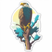 Een kale adelaar die op een boom staat sticker (Voorkant)