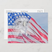 Een kale adelaar en de Amerikaanse vlag Briefkaart (Voorkant / Achterkant)