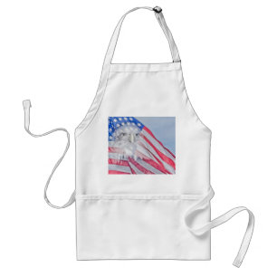 Een kale adelaar en de Amerikaanse vlag Standaard Schort