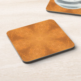 Een Kaleidoscoop van een verbrande Oranje ster Bier Onderzetter