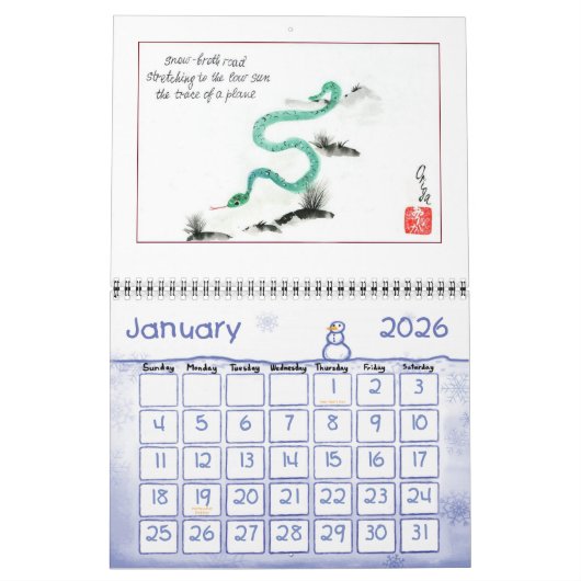 Een kalender van de oorspronkelijke heiga van Orig (Jan 2026)