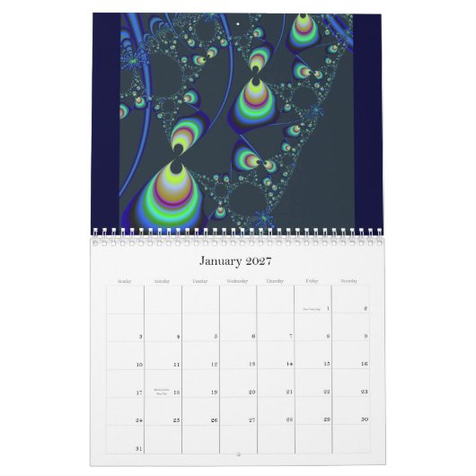 Een kalender van Fractals (Jan 2027)