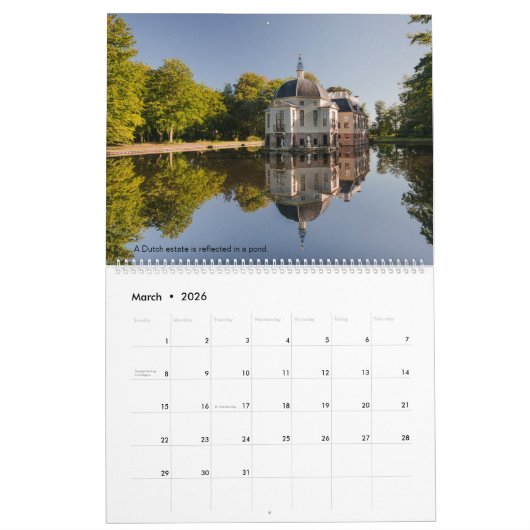 Een kalender van landschapsreflecties voor 2025 (Mar 2026)