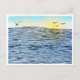 Een kalmerende zonsondergang briefkaart