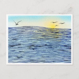 Een kalmerende zonsondergang briefkaart