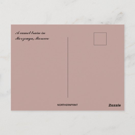 Een kamelentrein in Merzouga Marokko Briefkaart (Achterkant)