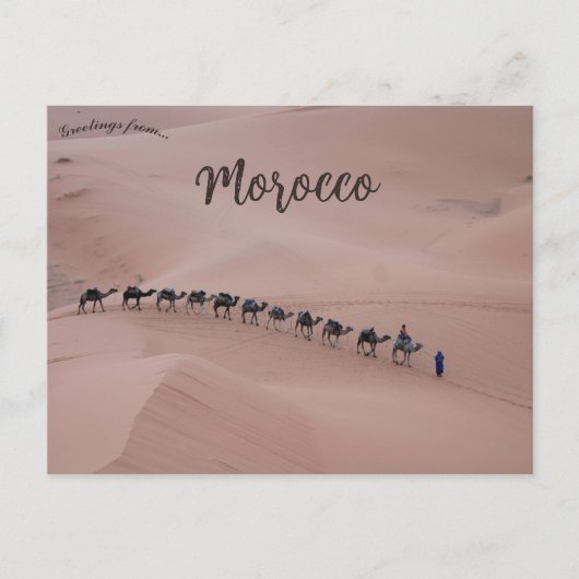 Een kamelentrein in Merzouga Marokko Briefkaart (Voorkant)