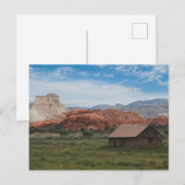 Een kamer blokhut met zandstenen heuvels briefkaart (Voorkant / Achterkant)