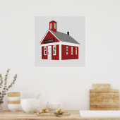 Eén kamer: Red Schoolhouse Kinder Décor Print Post (Keuken)