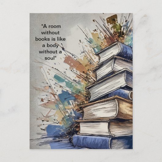 Een kamer zonder boeken briefkaart (Voorkant)