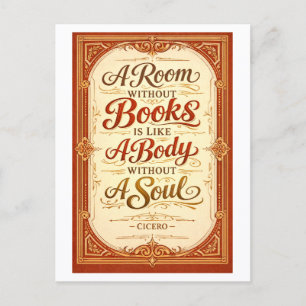 "Een kamer zonder boeken" Cicero citaat Briefkaart