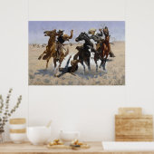Een kameraad helpen door Frederic Remington Poster (Keuken)
