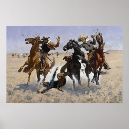 Een kameraad helpen door Frederic Remington Poster (Voorkant)