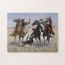 Een kameraad helpen door Frederick Remington