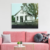 ÉÉN KAMERSCHOOL SCHOOLHOUSE WATERVERF FOTOGRAFIE CANVAS AFDRUK (Insitu (Woonkamer))