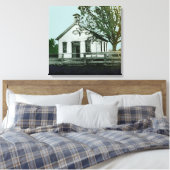 ÉÉN KAMERSCHOOL SCHOOLHOUSE WATERVERF FOTOGRAFIE CANVAS AFDRUK (Insitu (Slaapkamer))
