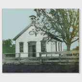 ÉÉN KAMERSCHOOL SCHOOLHOUSE WATERVERF-LERAAR CADEAUPAPIER (Vlak)